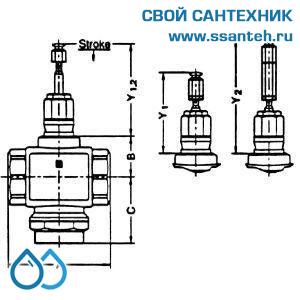 10114 Honeywell, V5011S1054 Клапан двухходовой (проходной) муфтовый, PN16, DN20, Kvs 6,3, 170 °C