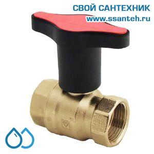14666 HERZ 1220644 Кран шаровой красная ручка, DN32, PN25, -30...+150°C, Kvs 102 м3/час, без покрытия